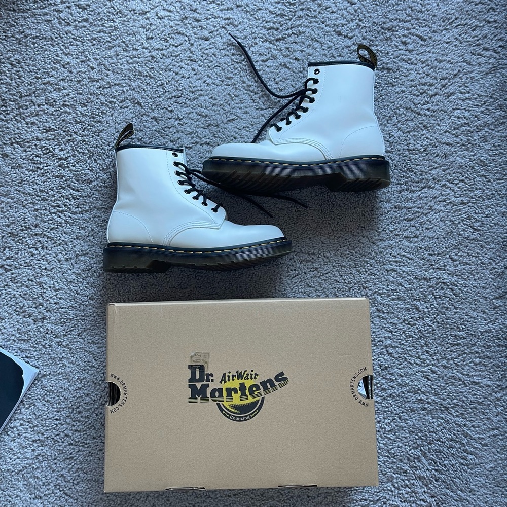 Dr. Martens White Combat Boots